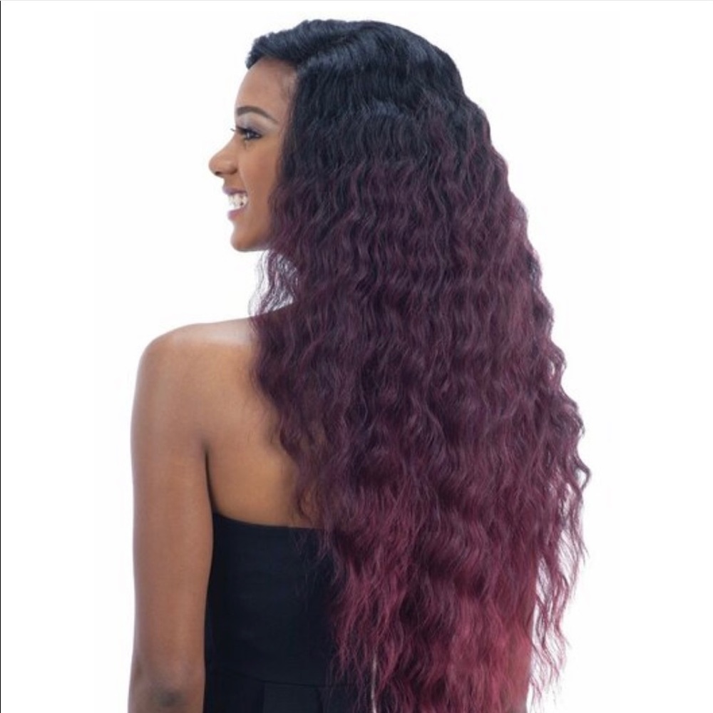 Synthetic t-part lace front wig